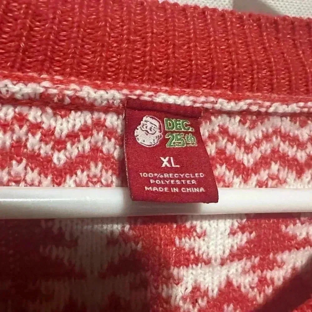 Dec. 25th Women XL Holiday Knit Button Down Cardigan Sweater Christmas Reindeer